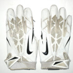 Quron Pratt Rutgers Scarlet Knights Game Worn & Signed White & Black Nike Gloves - Image 2