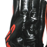 Bubba Ventrone Cleveland Browns Game Worn & Signed Orange and Black Reebok Gloves (Worn Vs Oakland Raiders on 10/16/11) - Image 2