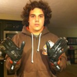 Bubba Ventrone Cleveland Browns Game Worn & Signed Orange and Black Reebok Gloves (Worn Vs Oakland Raiders on 10/16/11) - Image 5