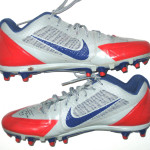 Orleans Darkwa New York Giants Game Worn & Signed Red, Gray & Blue Nike Cleats - Image 7