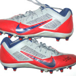 Orleans Darkwa New York Giants Game Worn & Signed Red, Gray & Blue Nike Cleats