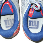 Orleans Darkwa New York Giants Game Worn & Signed Red, Gray & Blue Nike Cleats - Image 8