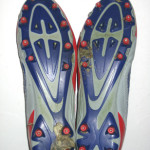 Orleans Darkwa New York Giants Game Worn & Signed Red, Gray & Blue Nike Cleats - Image 10