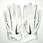 Darrel Young Washington Redskins Practice Worn & Signed White, Silver & Black Nike Gloves