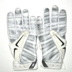 Darrel Young Washington Redskins Practice Worn & Signed White, Silver & Black Nike Gloves - Image 4