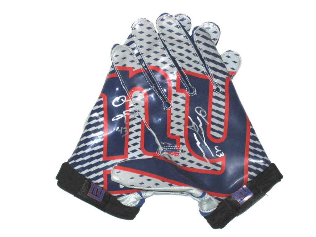 Orleans Darkwa Game Worn New York Giants Gloves