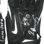 Jay Bromley New York Giants Rookie Game Worn & Signed Black & White Nike Gloves - Image 3
