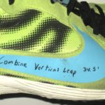 Kerry Wynn 2014 NFL Combine Worn & Signed Neon Green, Black & Blue Nike Sneakers - Worn for Vertical Leap! - Image 5