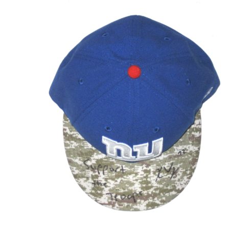 Kerry Wynn Sideline Worn & Signed Official New York Giants Salute to Service New Era 59FIFTY Hat - Inscribed Support The Troops!