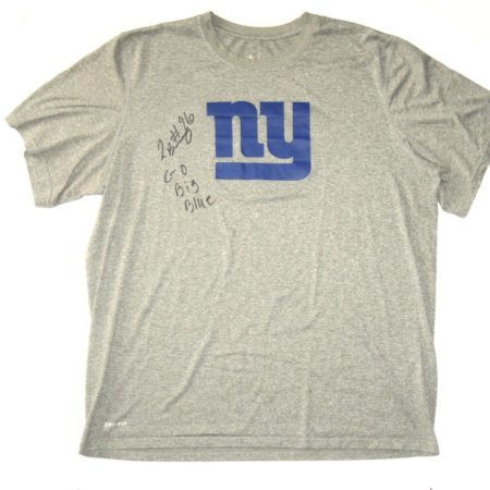 Jay Bromley 2014 Rookie Training Worn & Signed Official New York Giants Nike Drifit 2XL Shirt