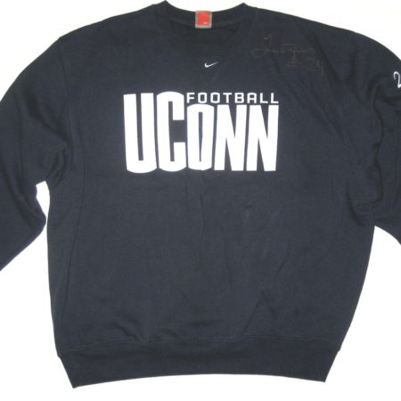 Larry Taylor Player Issued & Signed Official Connecticut Huskies Football #24 Nike XL Sweatshirt