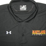 AJ Francis Maryland Terrapins Team Issued Black "Maryland Football" Under Armour 2XL Polo Shirt - Image 3