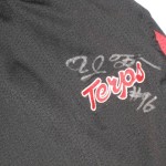 AJ Francis Training Worn & Signed Maryland Terrapins Red & Black Under Armour 4XL Shorts - Image 3