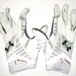 AJ Francis Miami Dolphins Practice Worn & Signed “Go Fins!” White & Silver Under Armour Gloves