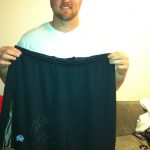 Jason Fox with Rookie Practice Worn & Signed Official Detroit Lions Reebok Shorts