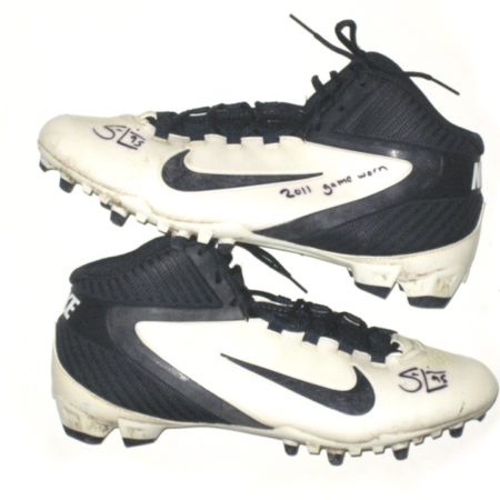 Sean Lissemore Dallas Cowboys Game Worn & Signed White, Blue & Gray Nike Alpha Speed Cleats