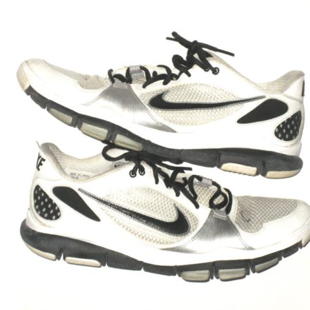Sean Lissemore Dallas Cowboys Training Worn & Signed White, Silver & Black Nike Speed Sneakers