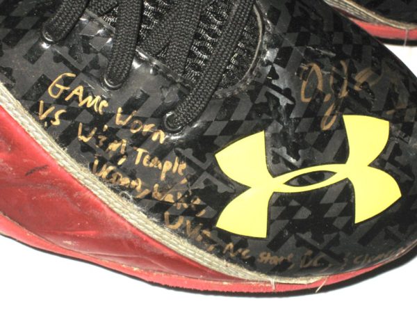 AJ Francis Maryland Terrapins Game Worn & Signed Under Armour Cleats - Worn for 8 Games!!!