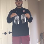 AJ Tarpley Stanford Cardinal Game Worn & Signed Black & Gray Nike Gloves - Image 7