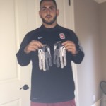 AJ Tarpley Stanford Cardinal Game Worn & Signed Gray & Black Nike Gloves - Image 7
