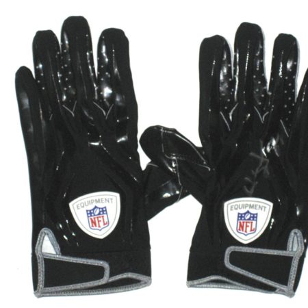 Chansi Stuckey Cleveland Browns Game Worn & Signed Black Under Armour XL Gloves