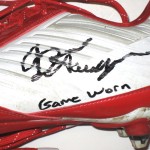 AJ Tarpley Stanford Cardinal Game Worn & Signed Red & White Nike Cleats - Image 4