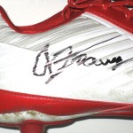 AJ Tarpley Stanford Cardinal Game Worn & Signed Red & White Nike Cleats - Image 5