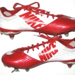 AJ Tarpley Stanford Cardinal Game Worn & Signed Red & White Nike Cleats - Image 6