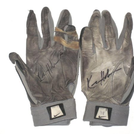 Kevin Haslam Rutgers Scarlet Knights Game Used & Signed Nike Gloves