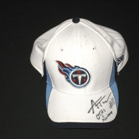 Alex Tanney 2015 OTA’s & Mini-Camp Worn & Signed Tennessee Titans New Era Cap