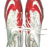 Andrus Peat Stanford Cardinal Game Worn & Signed Red & White Nike Cleats - Image 3