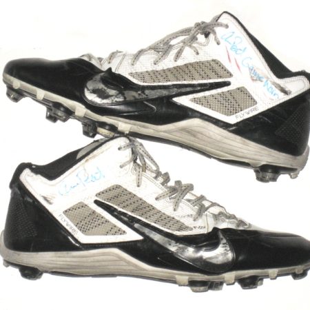 Andrus Peat Stanford Cardinal Game Worn & Signed White, Silver & Black Nike Cleats