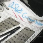 Andrus Peat Stanford Cardinal Game Worn & Signed White, Silver & Black Nike Cleats - Image 6