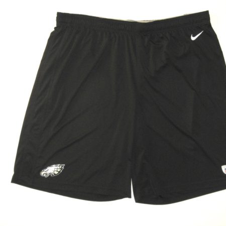 Evan Mathis 2014 Training Camp Worn Official Black Philadelphia Eagles Nike Dri-Fit Shorts