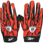 Bubba Ventrone Cleveland Browns Game Worn & Signed Orange and Black Reebok Gloves (Worn Vs Pittsburgh Steelers on 12/8/11) - Image 5