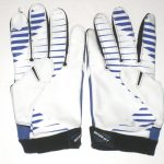 Cameron Lawrence Dallas Cowboys Game Worn & Signed Blue and White Nike Vapor Jet Gloves