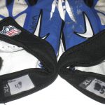 Cameron Lawrence Dallas Cowboys Game Worn & Signed Blue and White Nike Vapor Jet Gloves - Image 4