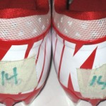 Kerry Wynn Richmond Spiders Game Issued & Signed White & Red Nike Vapor Pro Cleats - Size 14 - Image 8