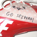 Kerry Wynn Richmond Spiders Game Issued & Signed White & Red Nike Vapor Pro Cleats - Size 14 - Image 5