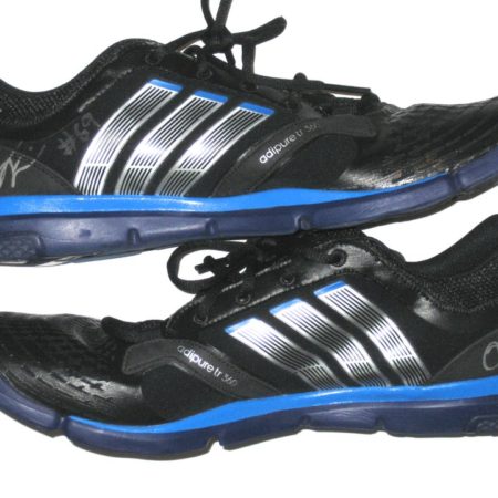 AJ Francis New England Patriots Training Worn and Signed Blue, Black & Silver Adidas Sneakers