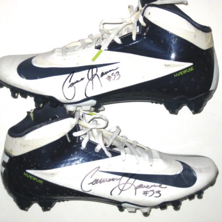 Cameron Lawrence Dallas Cowboys Game Used & Signed White & Blue Nike Cleats