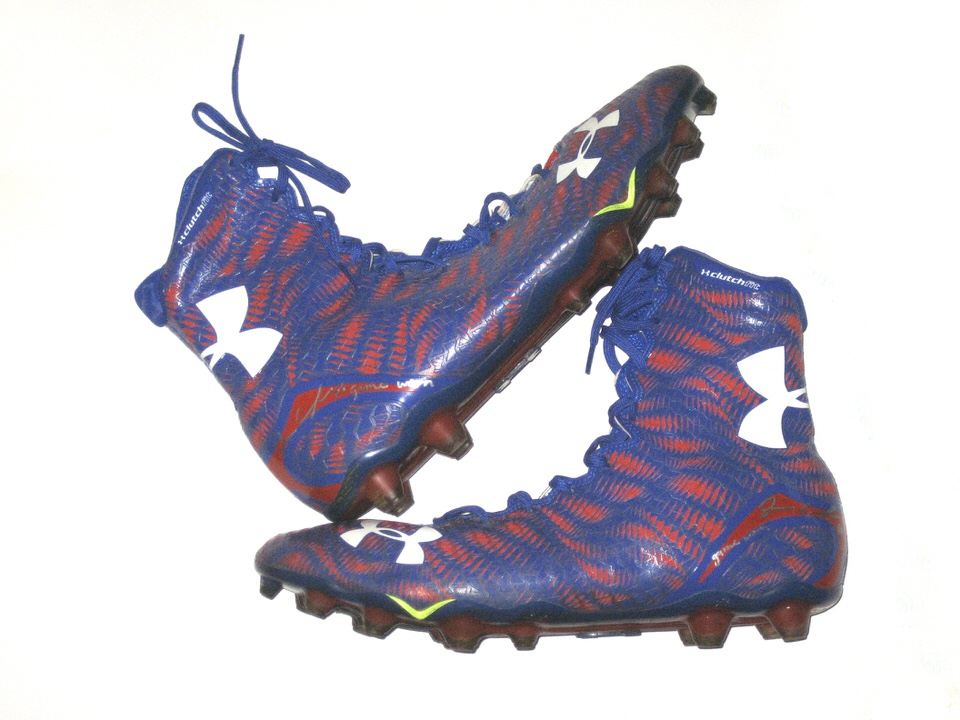 red white and blue under armour cleats