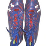 Jerome Cunningham New York Giants Game Worn & Signed Red & Blue Under Armour Highlight Cleats