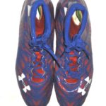 Jerome Cunningham New York Giants Game Worn & Signed Red & Blue Under Armour Highlight Cleats - Image 4