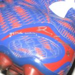 Jerome Cunningham New York Giants Game Worn & Signed Red & Blue Under Armour Highlight Cleats