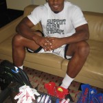 Jerome Cunningham New York Giants Game Worn & Signed Red & Blue Under Armour Highlight Cleats - Image 12