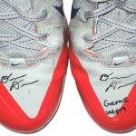 Orleans Darkwa New York Giants Game Worn & Signed Red, Gray & Blue Nike Cleats - Image 5