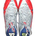 Orleans Darkwa New York Giants Game Worn & Signed Red, Gray & Blue Nike Cleats