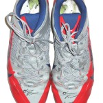 Orleans Darkwa New York Giants Game Worn & Signed Red, Gray & Blue Nike Cleats