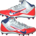 Orleans Darkwa New York Giants Game Worn & Signed Red, Gray & Blue Nike Cleats